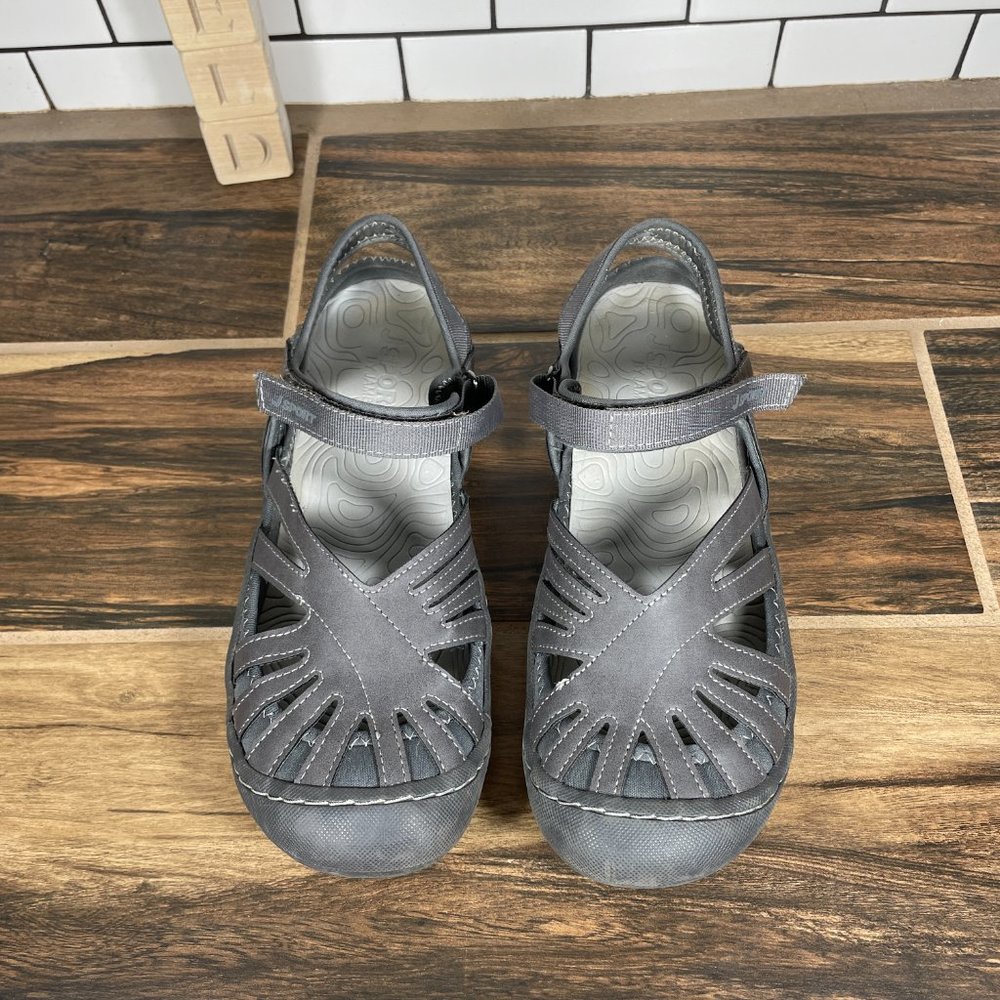 JSport by Jambu Poppy Womens Size 8.5 Shoes Gray All Terra Traction Sport Sandal - Picture 13 of 14